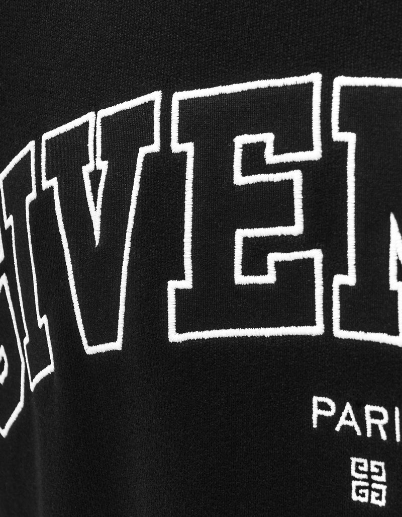 Givenchy Black Embroidered College Logo Sweatshirt