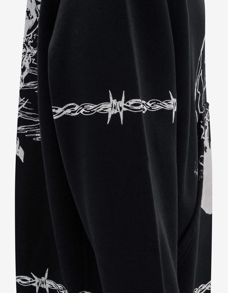 Givenchy Black Gothic Print Oversized Hoodie