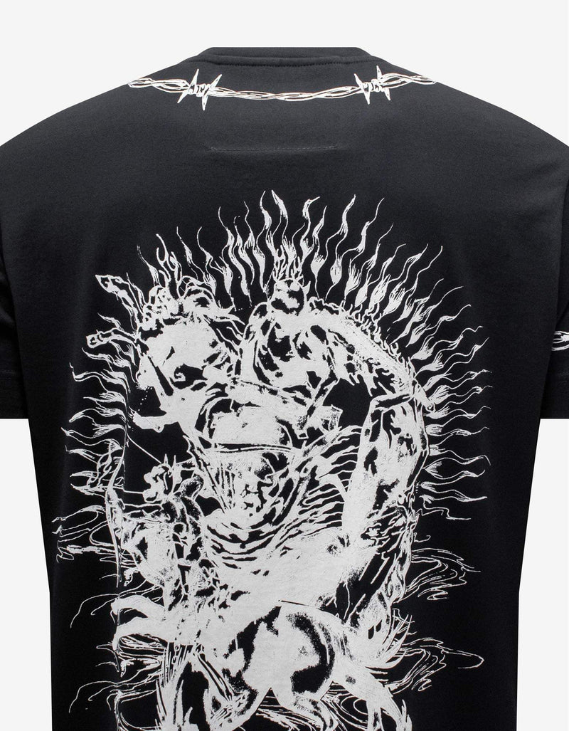 Givenchy Black Gothic Print Oversized T-Shirt