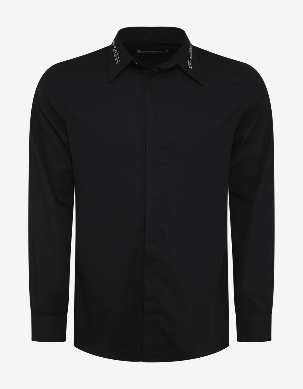 Givenchy Givenchy Black Logo Collar Shirt
