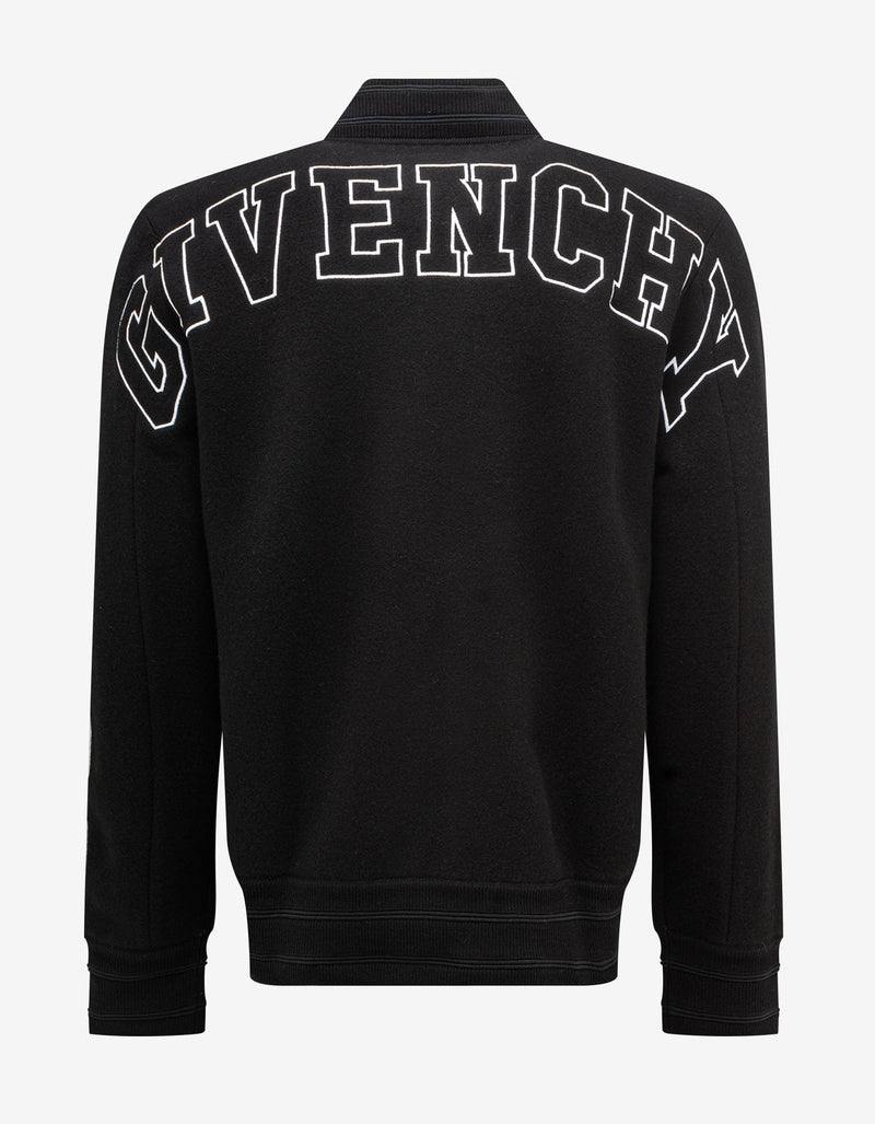 Givenchy Black Logo Embroidered Bomber Jacket