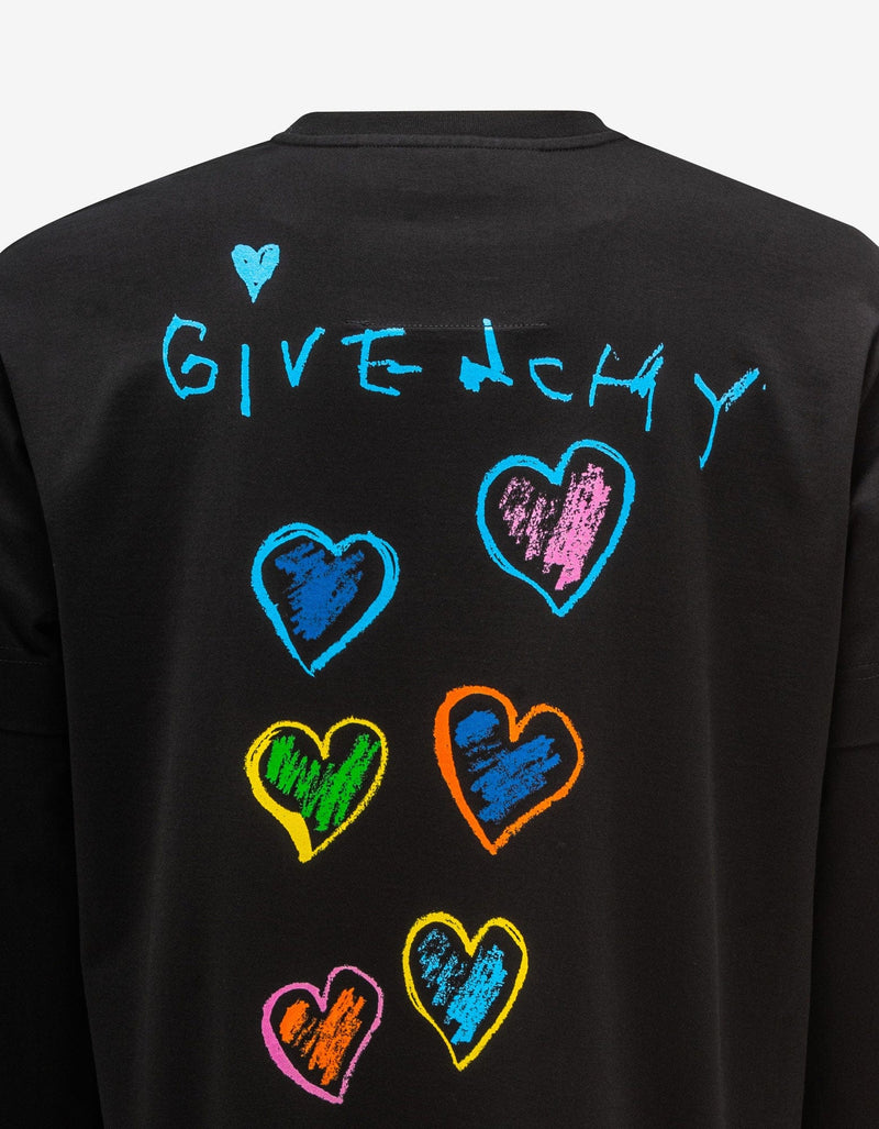 Givenchy Black Peace Graphic Print Long Sleeve T-Shirt