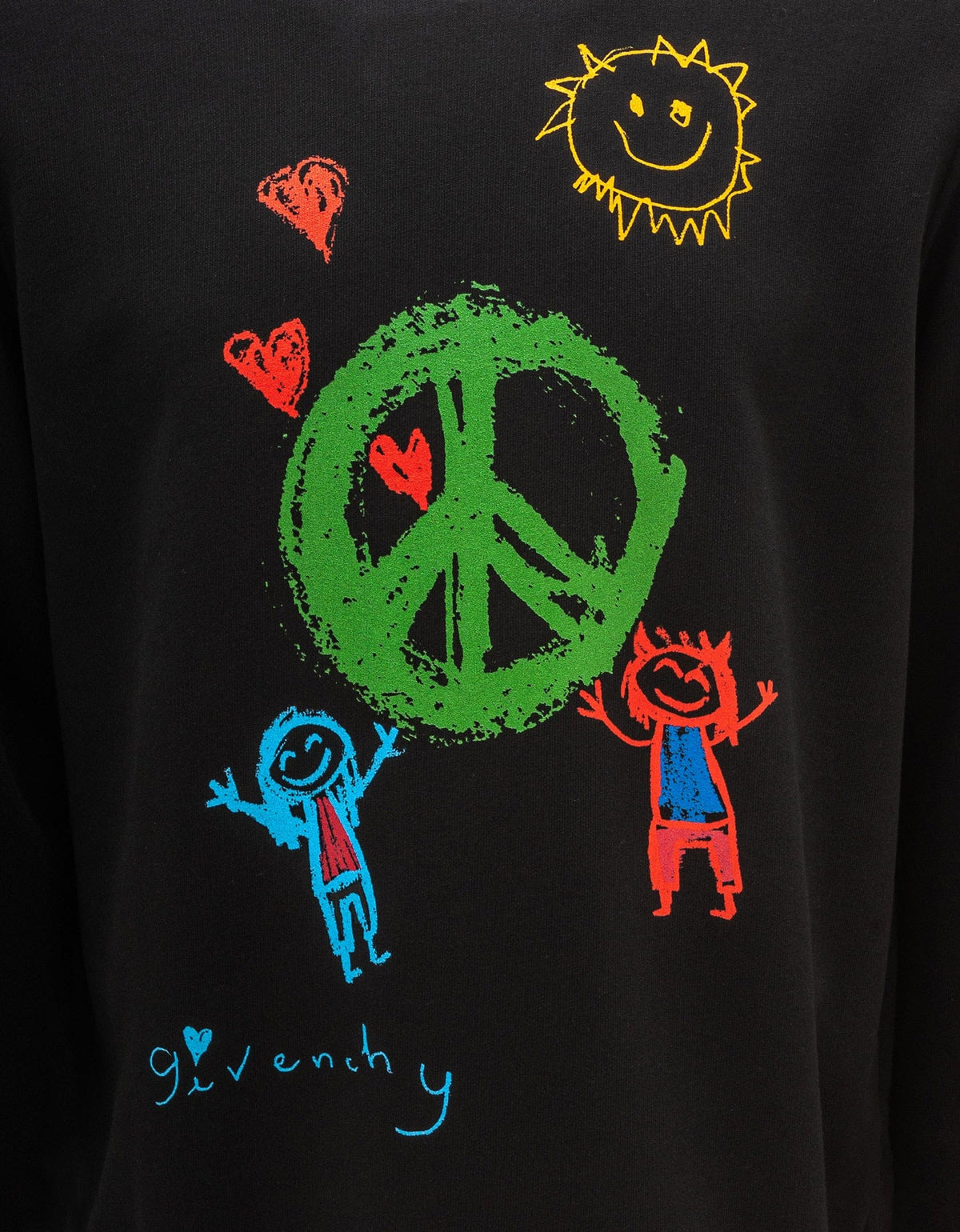 Givenchy Black Peace Graphic Print Sweatshirt
