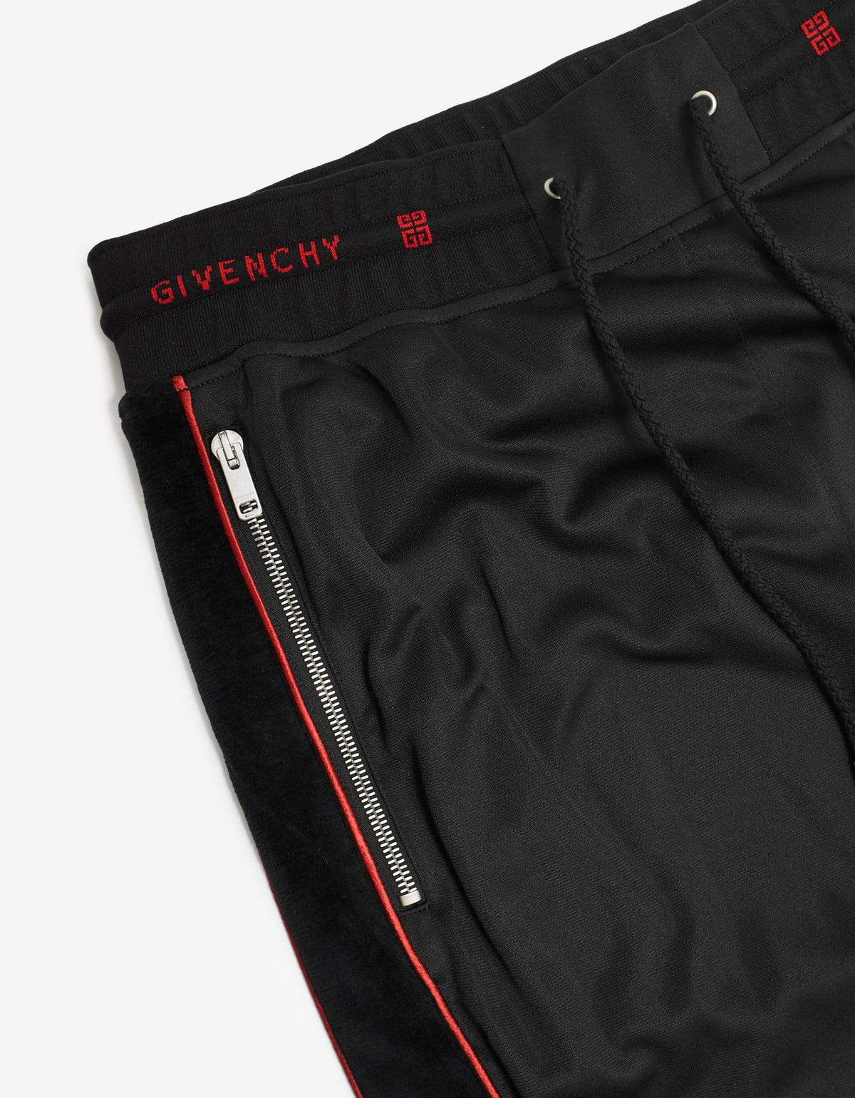 Givenchy Black Velvet Band Sweat Pants