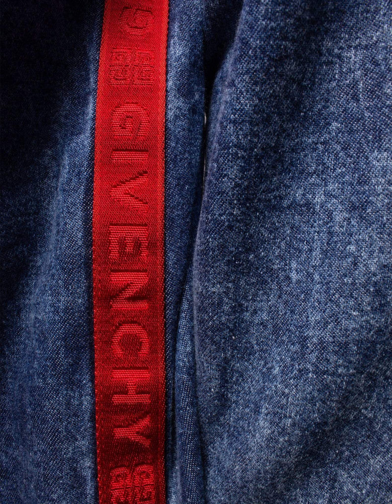 Givenchy Blue 4G Logo Band Denim Shirt