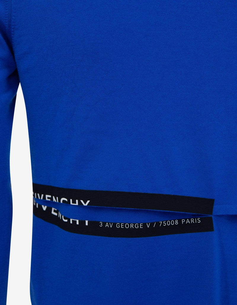 Givenchy Blue Cut Out Detail Wool Sweater