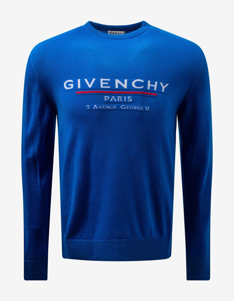 Givenchy Blue Logo Label Sweater