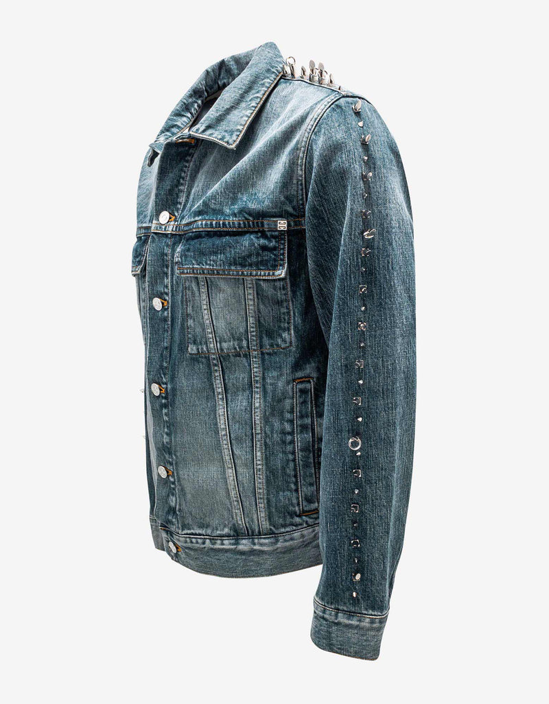 Givenchy Blue Vintage Denim Jacket with Studs