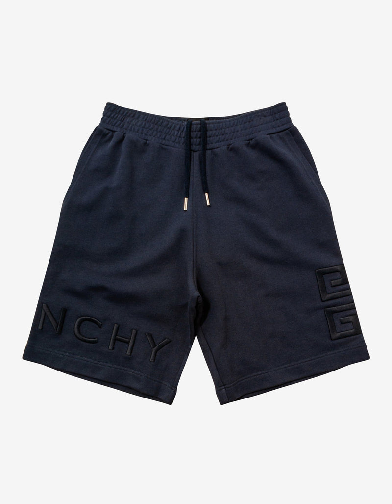 Givenchy Night Blue 4G Embroidery Sweat Shorts