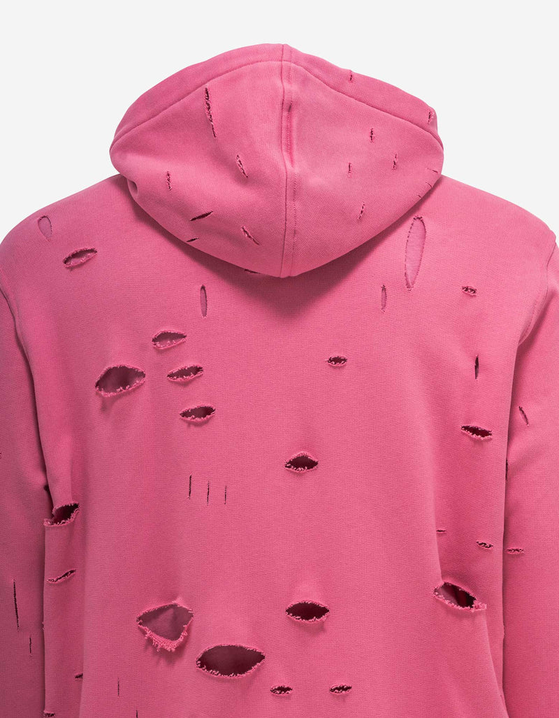 Givenchy Pink Archetype Logo Destroyed Hoodie