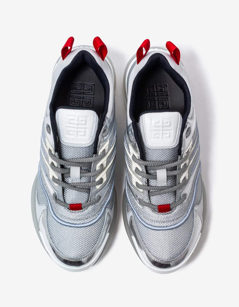 Givenchy Silver Giv 1 Leather & Mesh Trainers