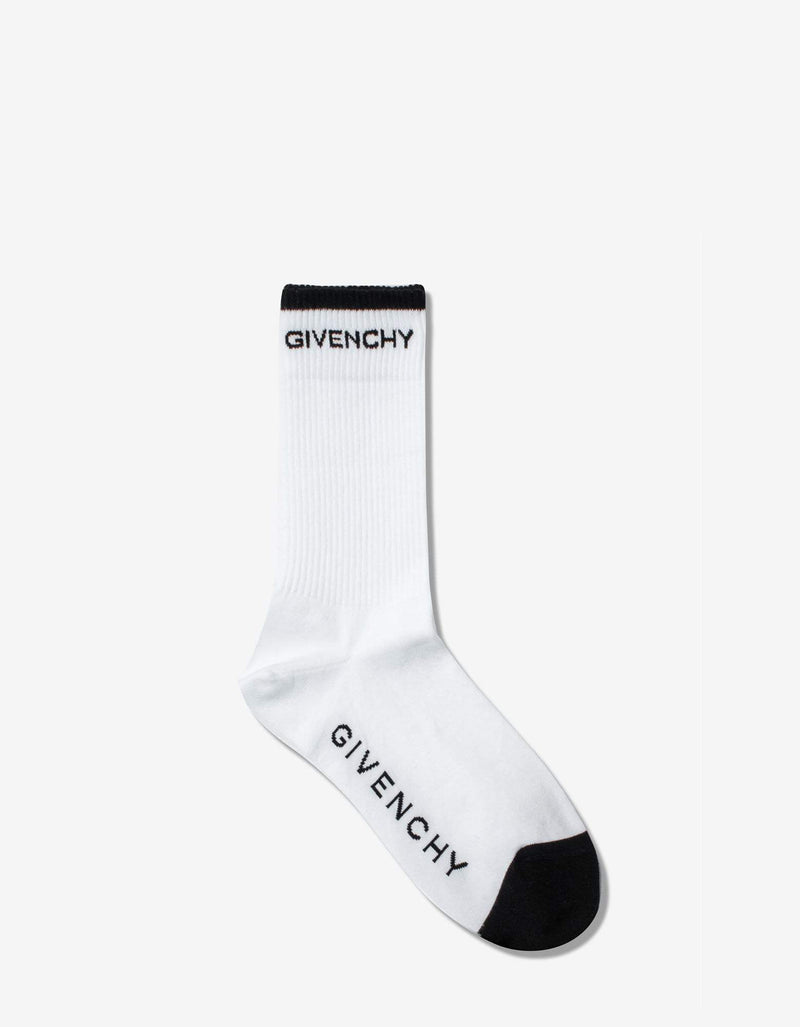 Givenchy White 4G Logo Socks