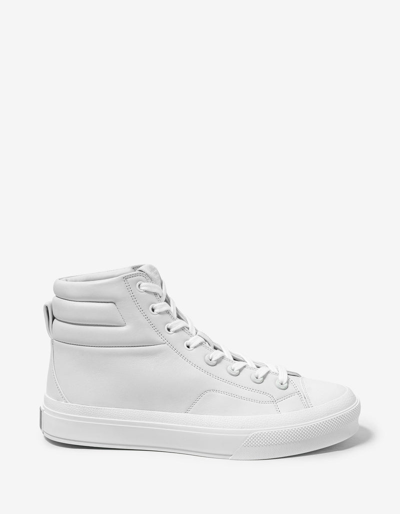 Givenchy White Leather City High Top Trainers