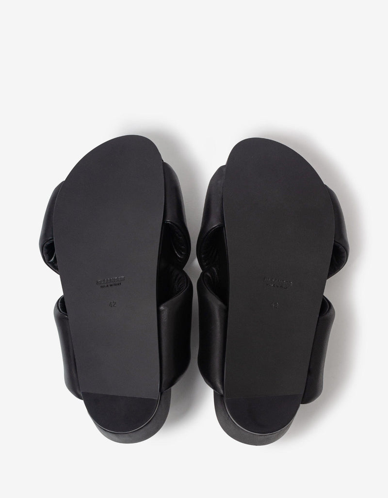 Jil Sander Black Padded Slide Sandals