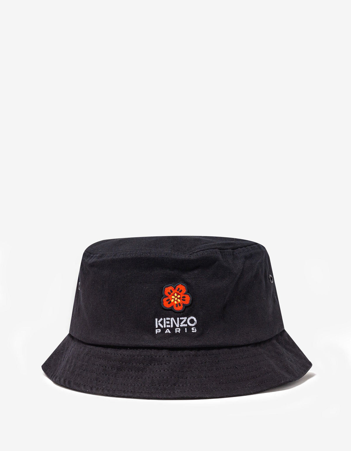 Kenzo Black 'Boke Flower' Crest Bucket Hat