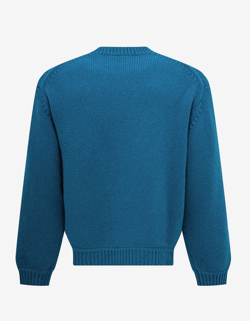 Kenzo Blue 'Kenzo Elephant' Wool Sweater
