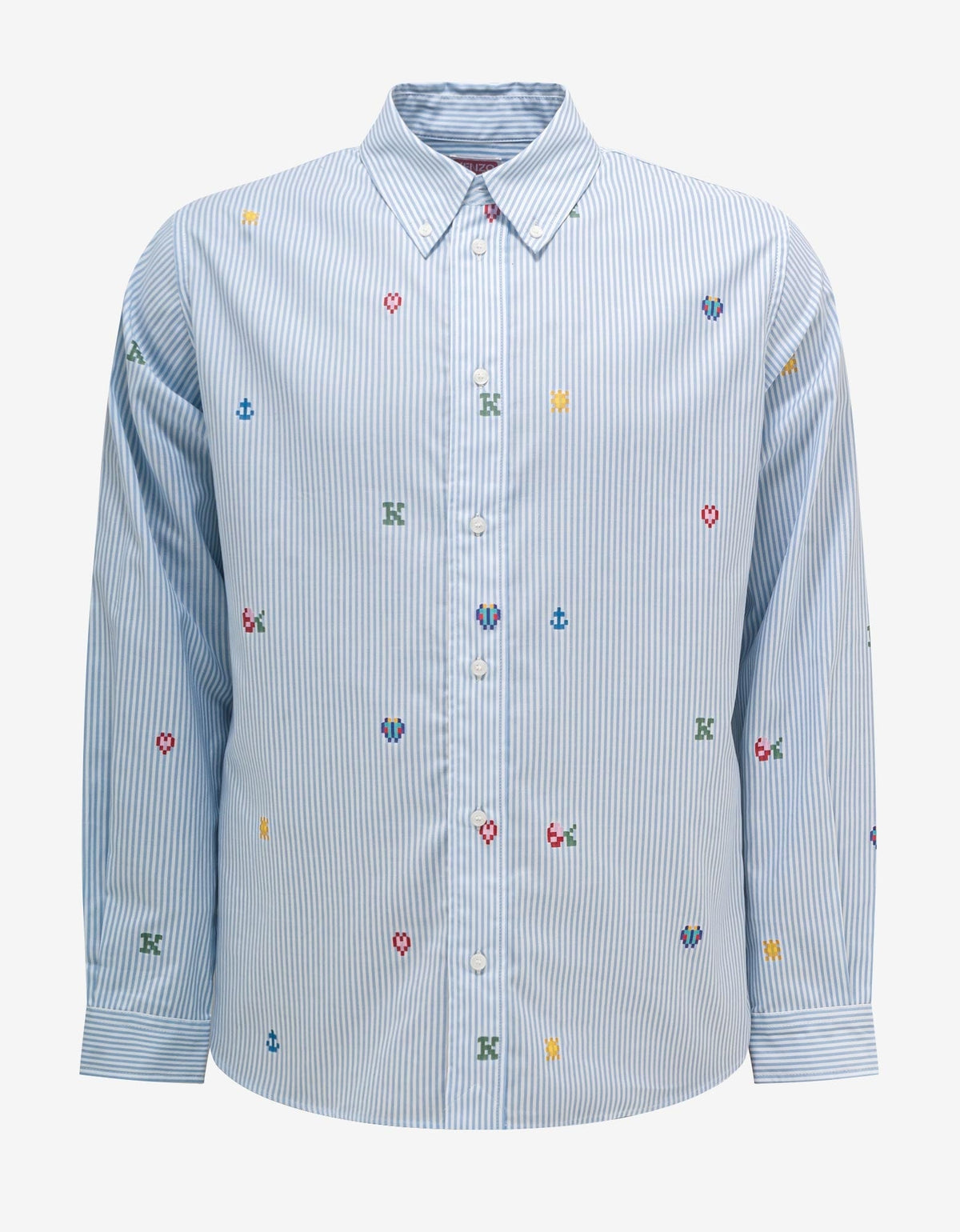 Kenzo Blue 'Kenzo Pixel' Striped Shirt