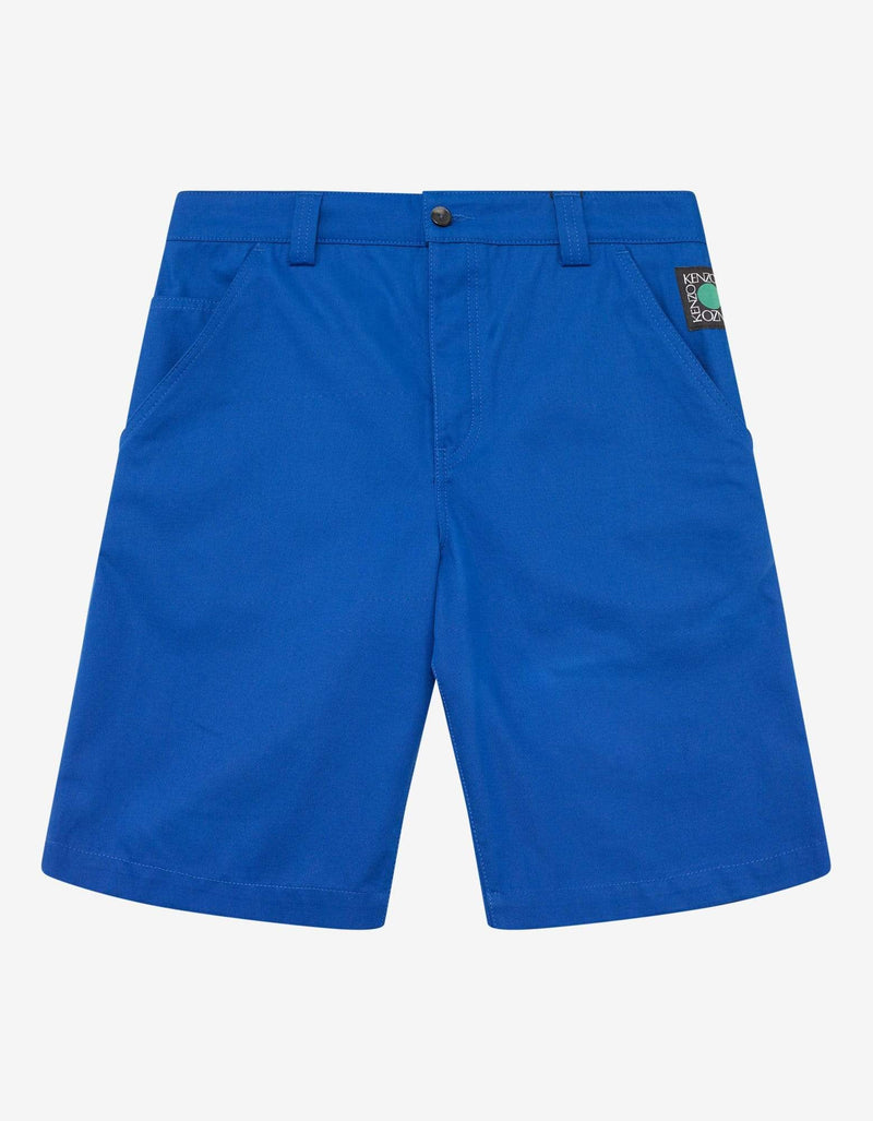 Kenzo Blue Square Logo Tailored Shorts