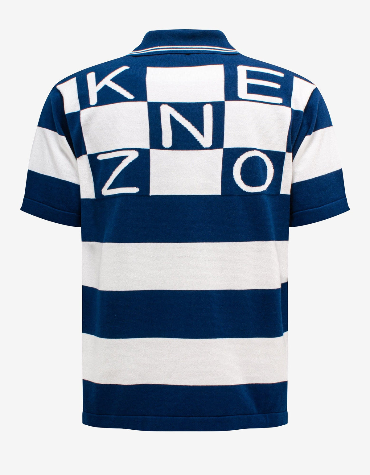 Kenzo Blue & White Stripe Polo T-Shirt