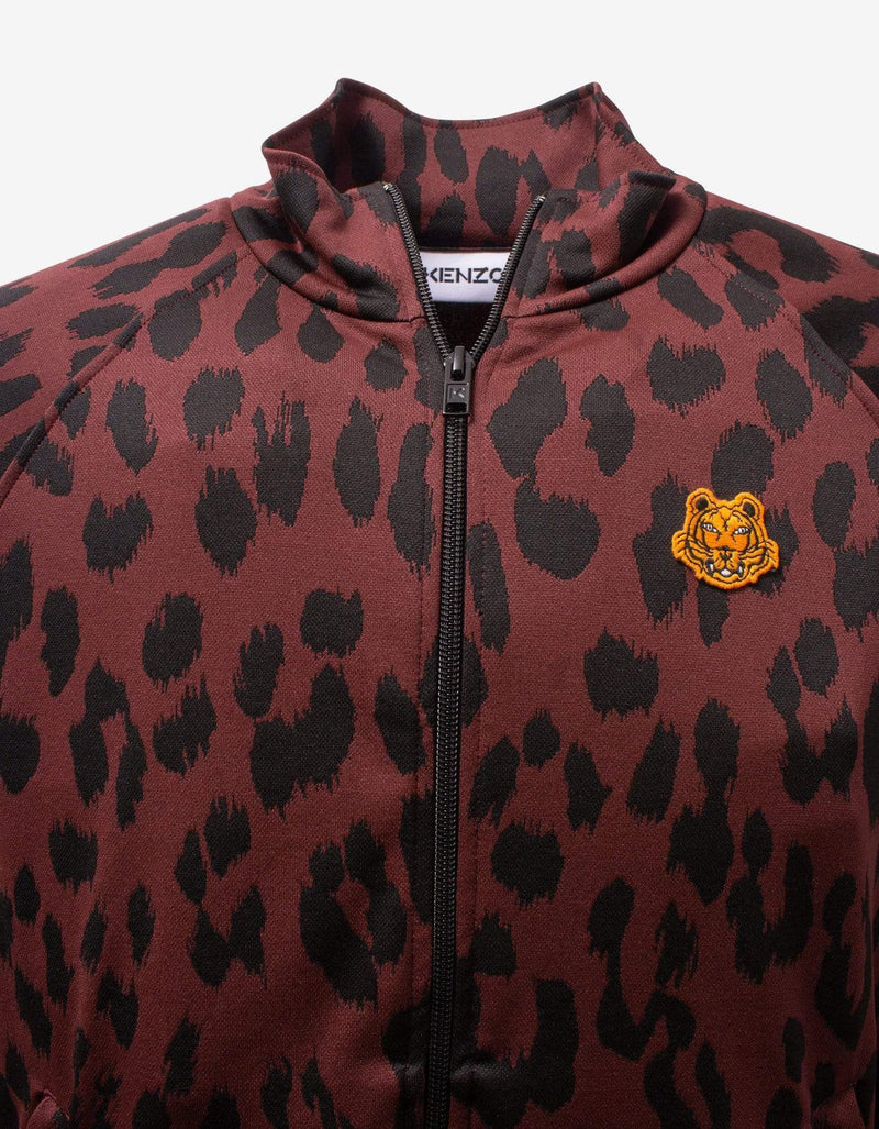 Kenzo Bordeaux Leopard Print Track Jacket