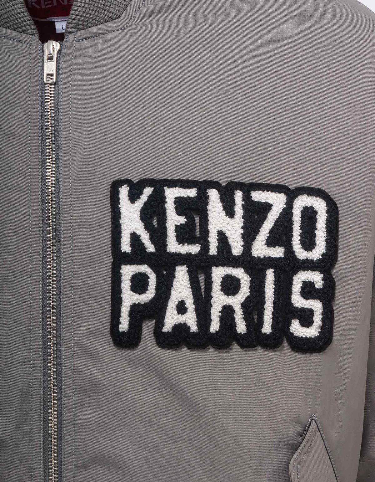 Kenzo Grey 'Kenzo Elephant' Bomber Jacket