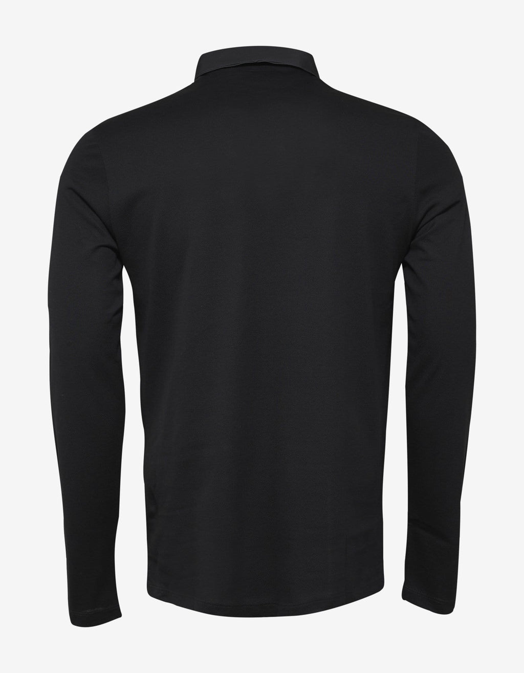 Lanvin Black Grosgrain Collar Long Sleeve Polo T-Shirt