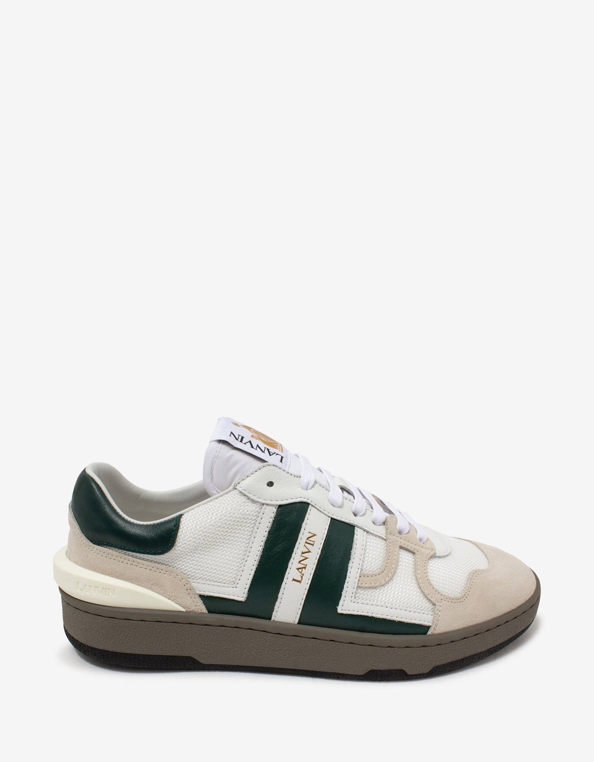 Lanvin Clay White & Green Tennis Trainers