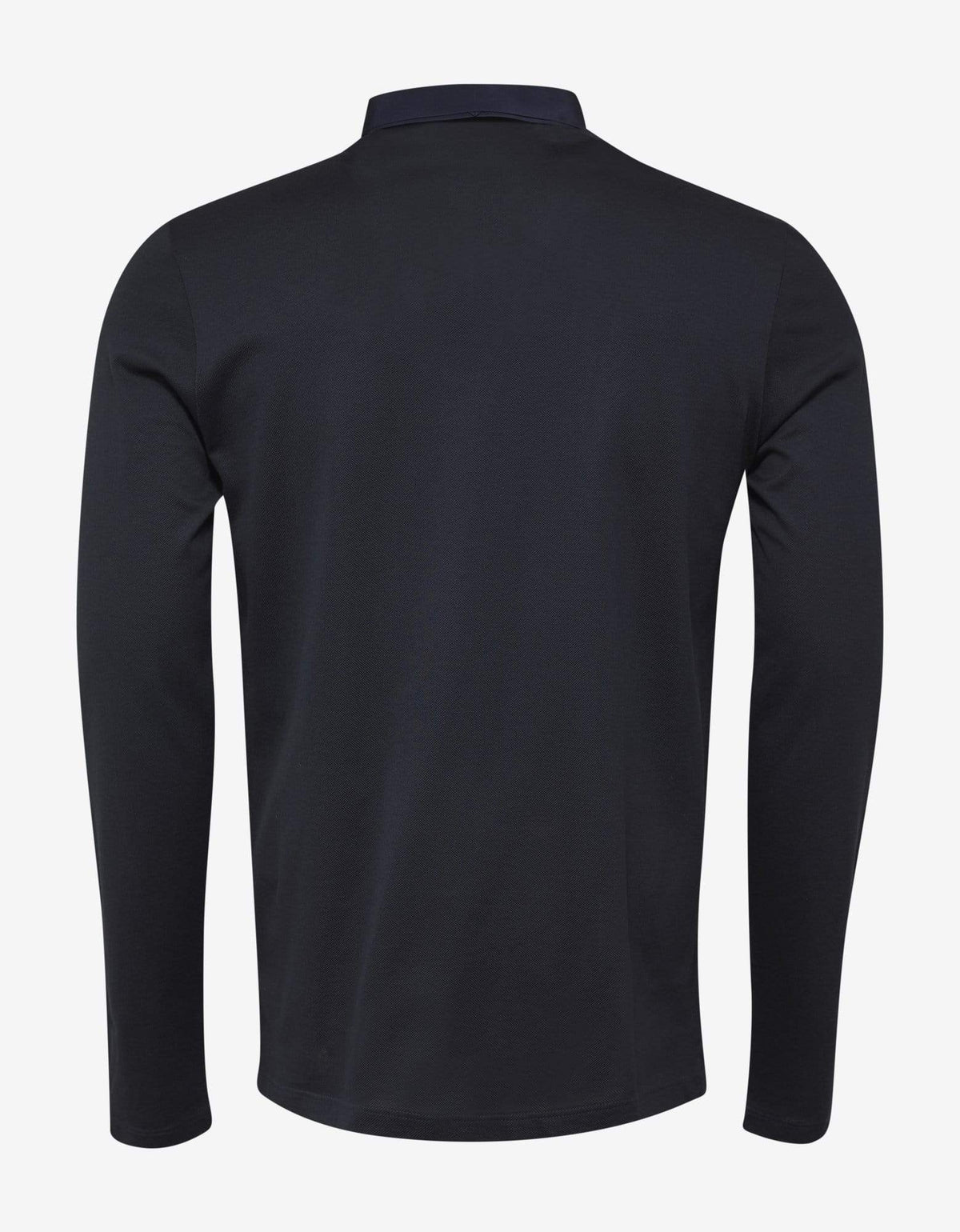 Lanvin Navy Blue Grosgrain Collar Long Sleeve Polo T-Shirt