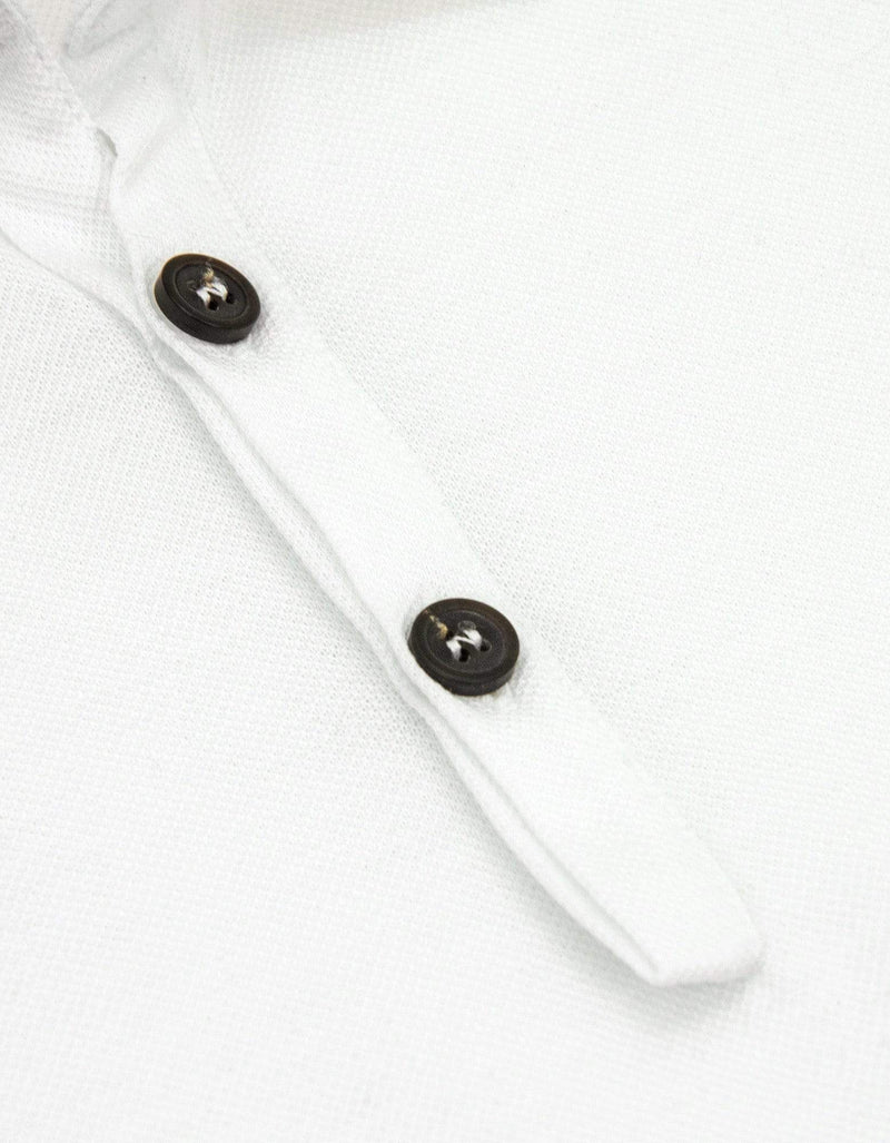 Lanvin White Polo T-Shirt with Grosgrain Collar