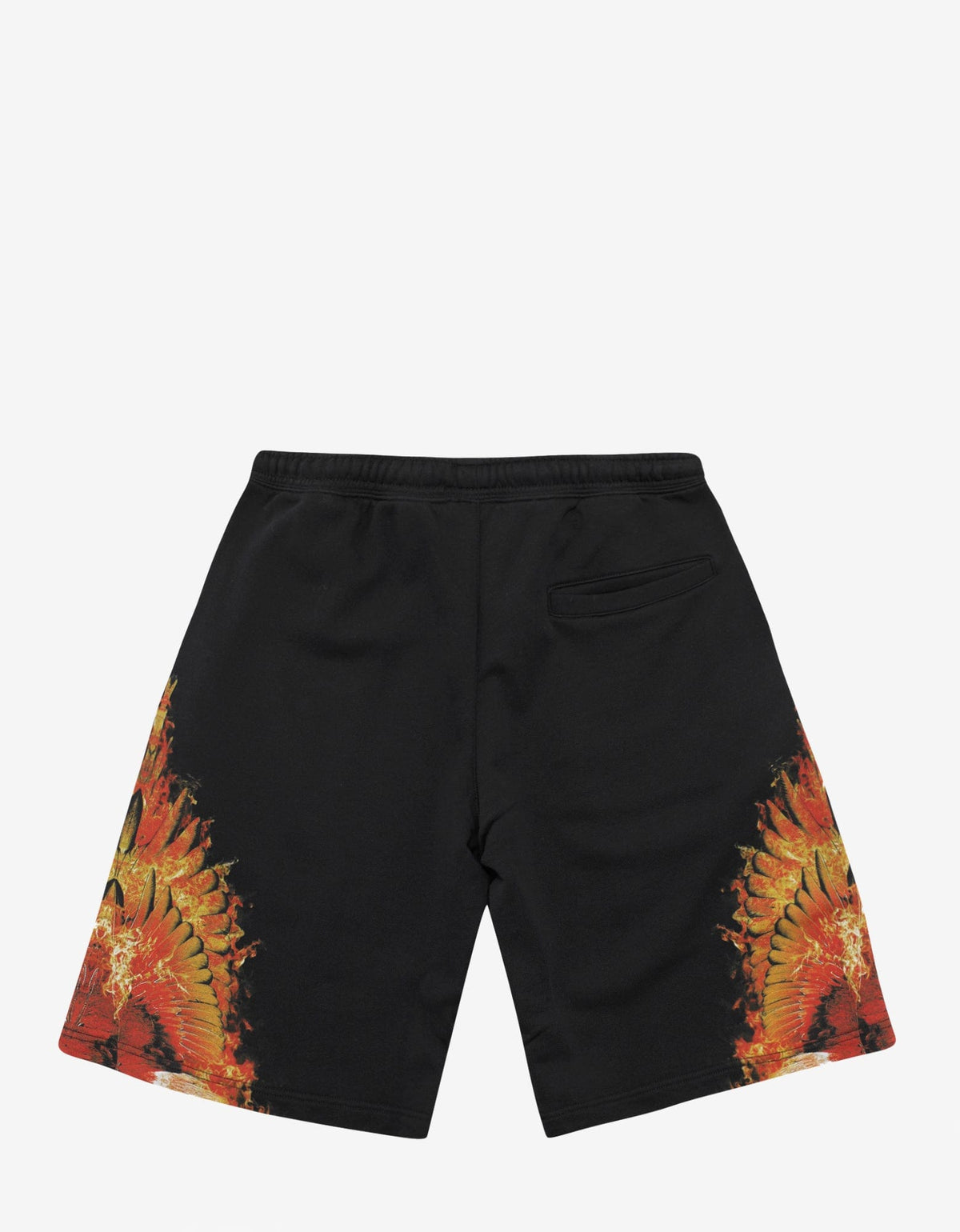 Marcelo Burlon Flame Wing Print Black Sweat Shorts