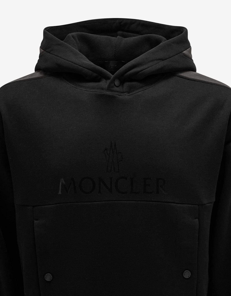 Moncler Black Panelled Logo Hoodie