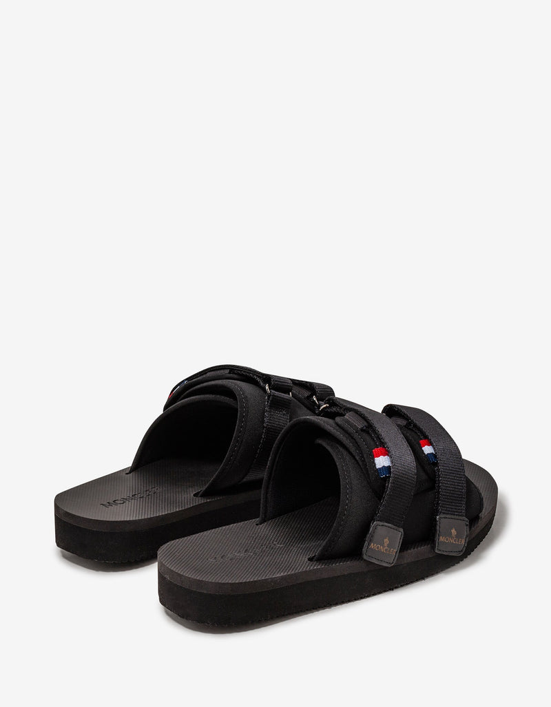 Moncler Black Slideworks Sandals