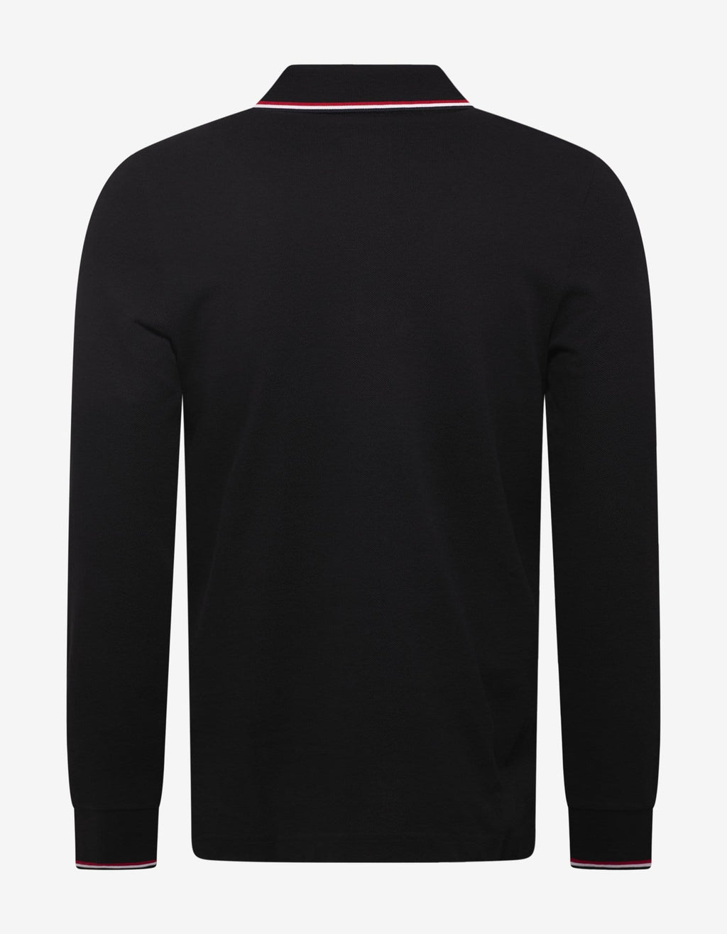 Moncler Black Tricolour Trim Long Sleeve Polo T-Shirt