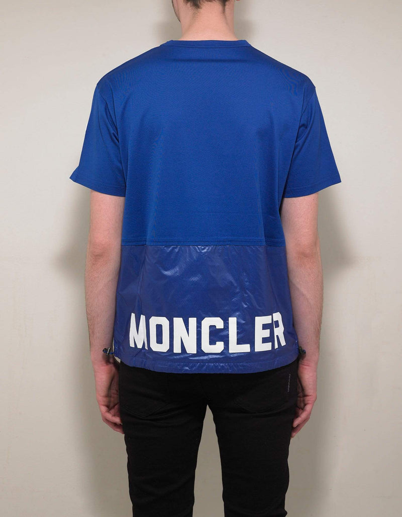 Moncler Blue Nylon Panel T-Shirt