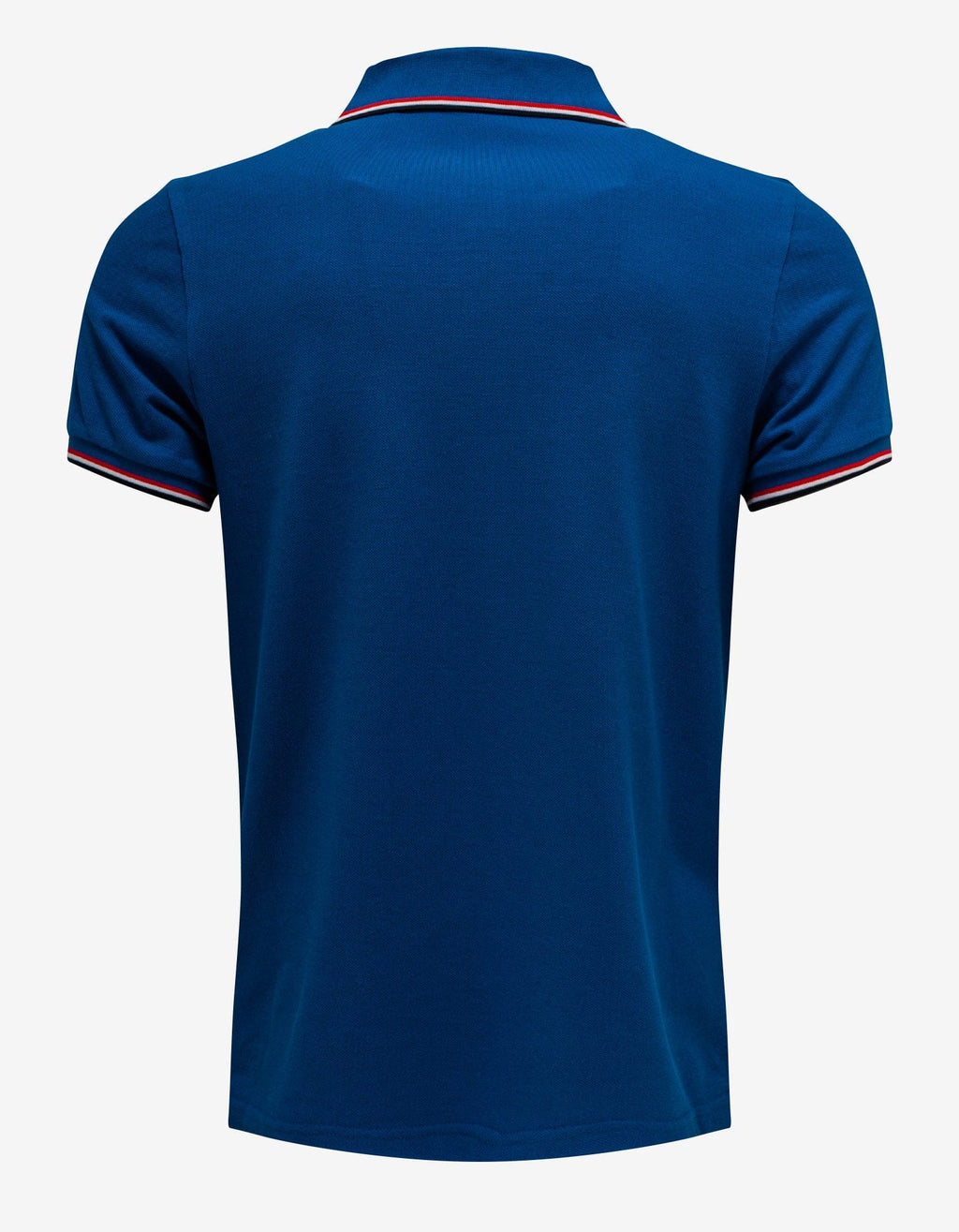 Moncler Cosmic Blue Tricolour Trim Polo T-Shirt