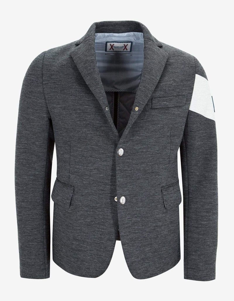 Moncler Gamme Bleu Grey Wool Blazer Style Down Jacket