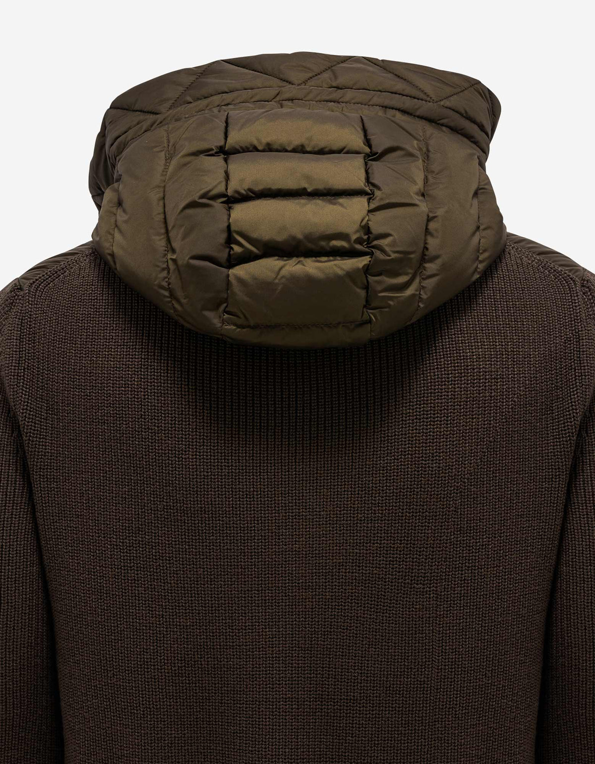 Moncler Khaki Nylon Front Hooded Cardigan