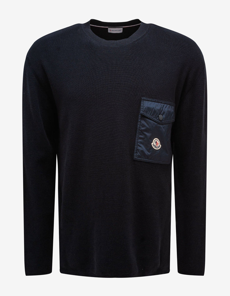 Moncler Navy Blue Chest Pocket Sweater