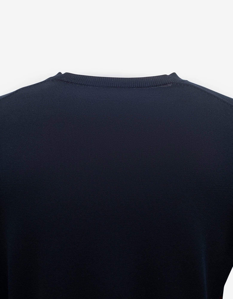 Moncler Navy Blue Logo Graphic Sweater