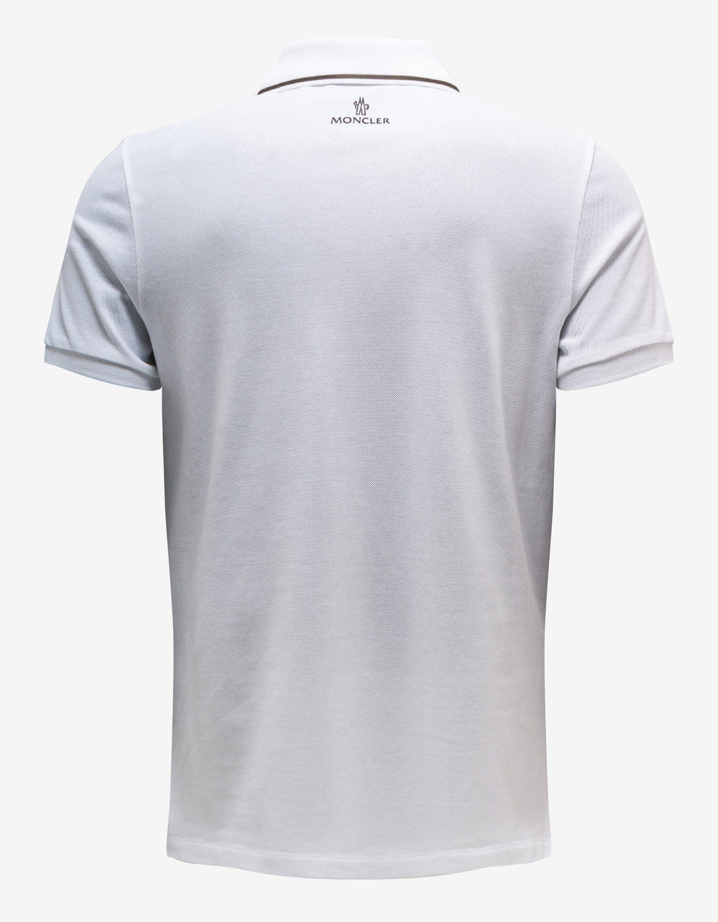 Moncler White Logo Patch Polo T-Shirt