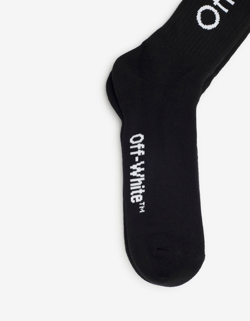 Off-White Black Diagonals Mid Length Socks