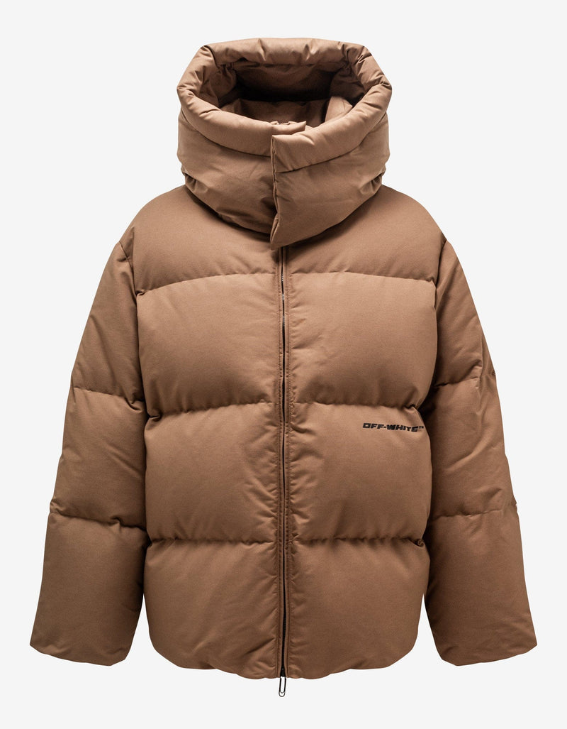 Off-White c/o Virgil Abloh Camel OW Race Canvas Down Puffer Jacket