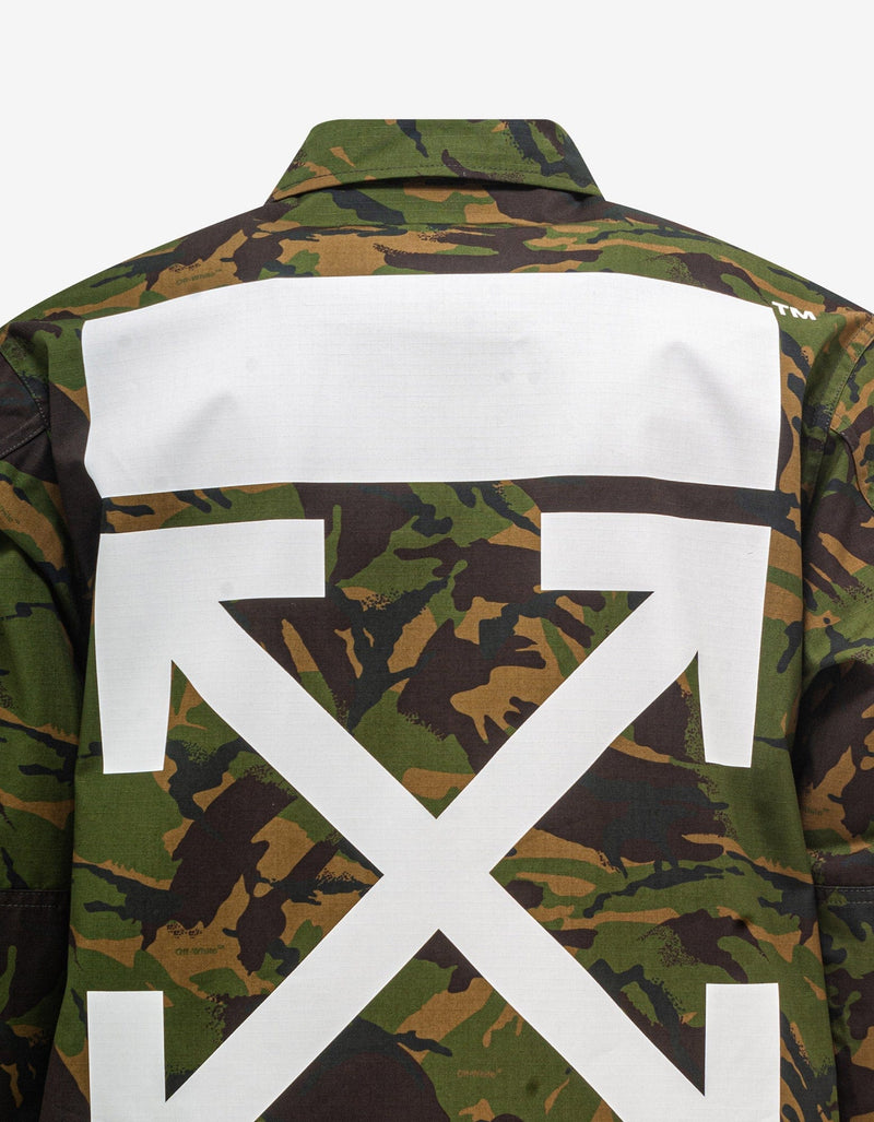 Off-White c/o Virgil Abloh Green Camouflage Patch Field Jacket