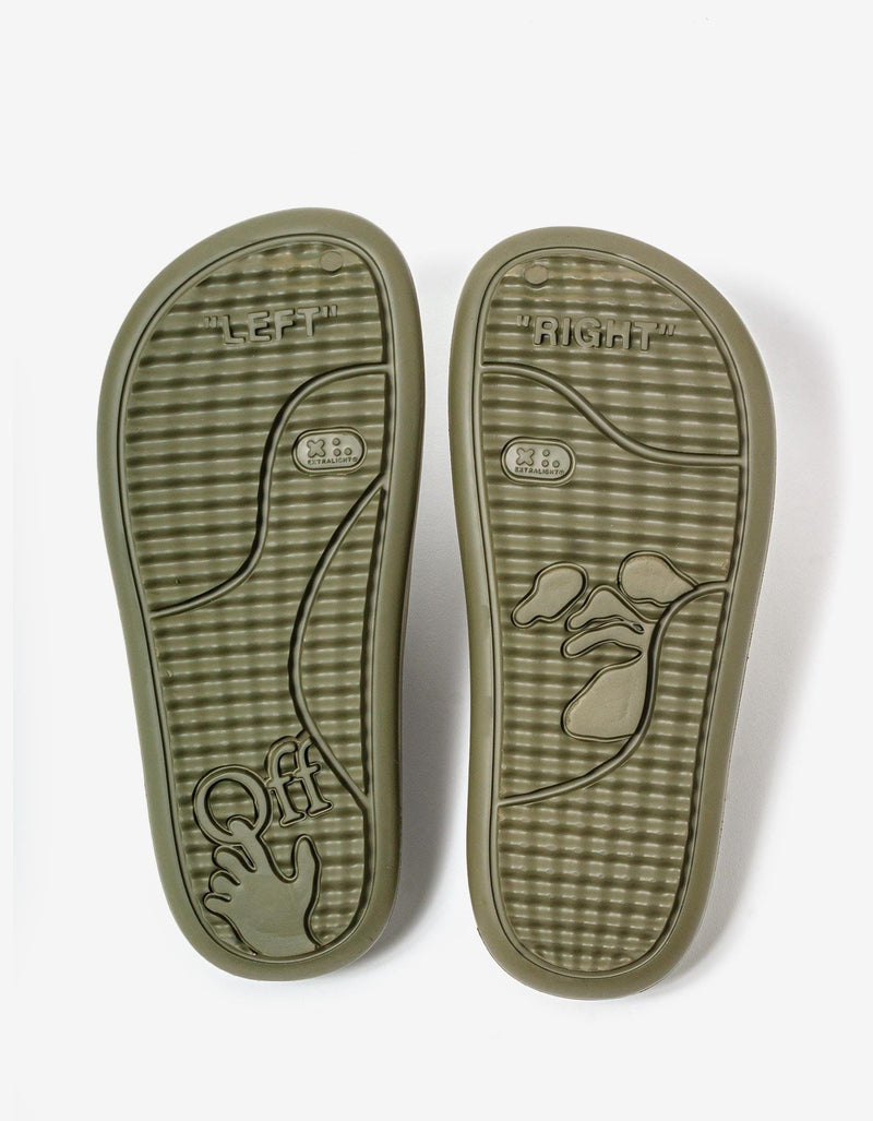 Off-White c/o Virgil Abloh Green Meteor Padded Slider Sandals