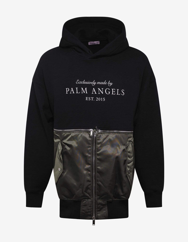 Palm Angels Black Hybrid Hoodie