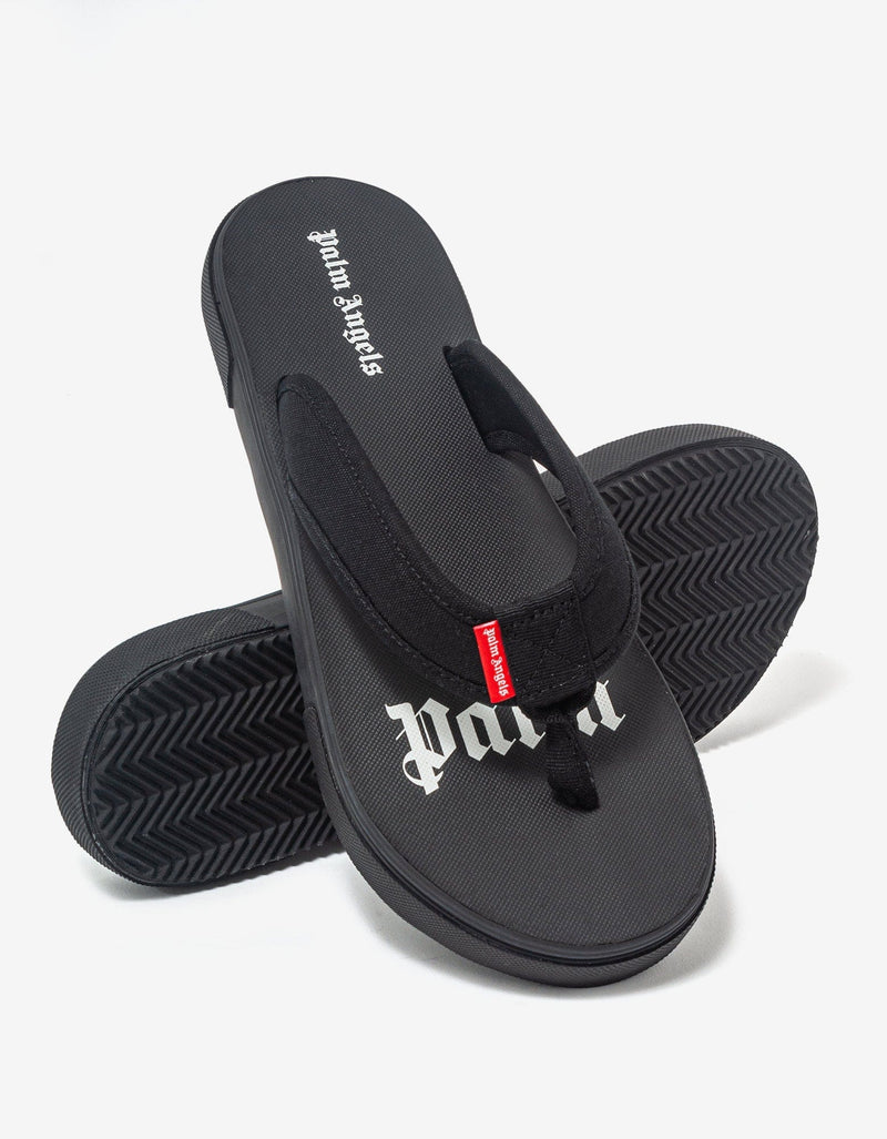 Palm Angels Black Logo Flip Flop Sandals
