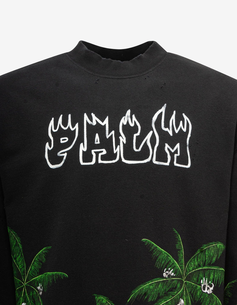 Palm Angels Black Palms & Skull Sweatshirt