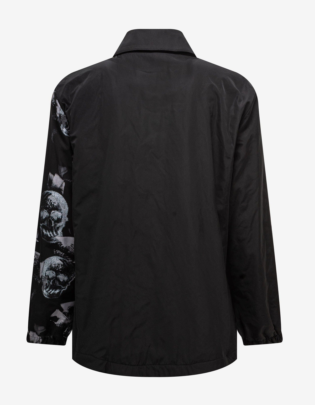 Palm Angels Black Sleeve Print Coach Jacket