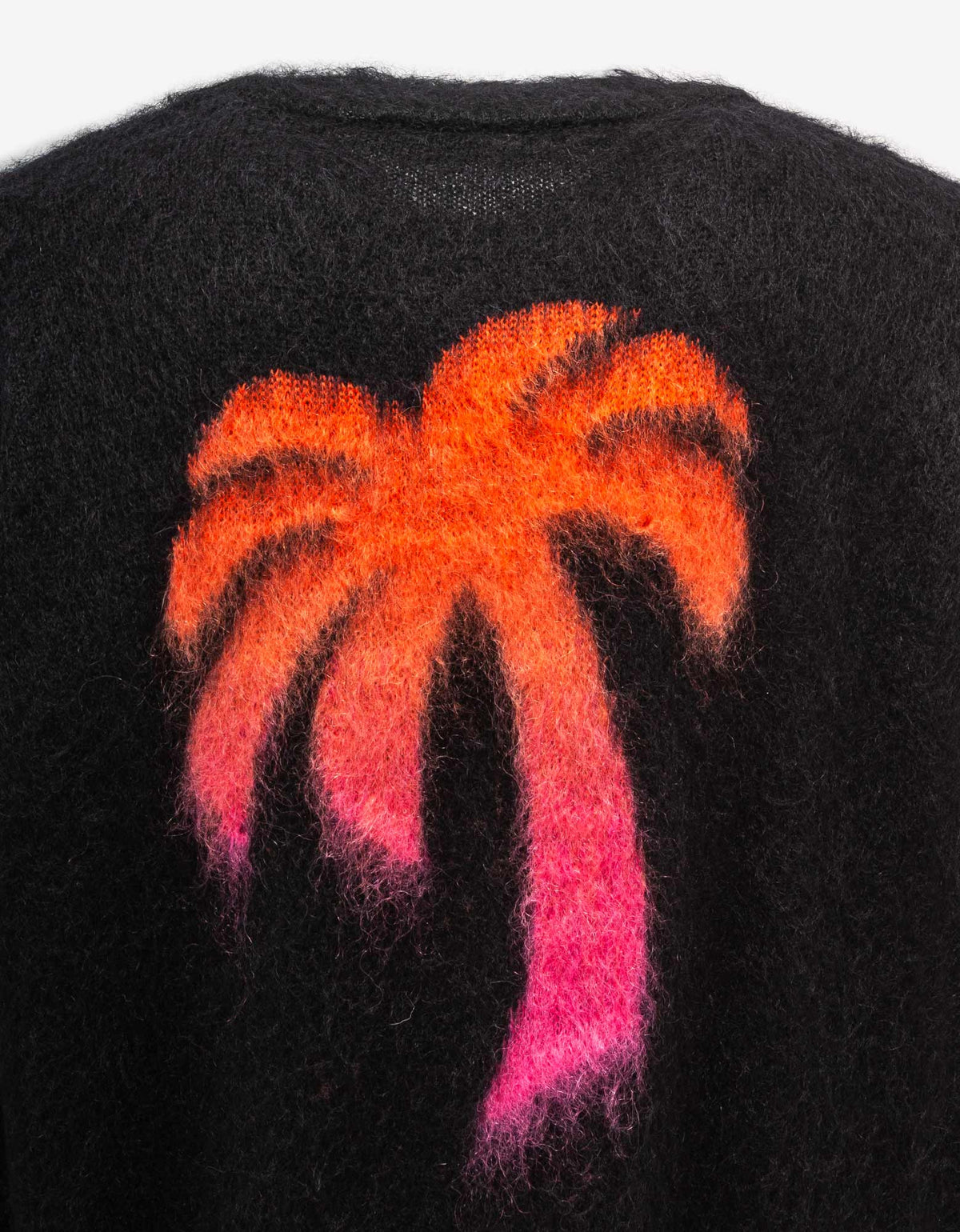 Palm Angels Black Sprayed Palm Intarsia Sweater