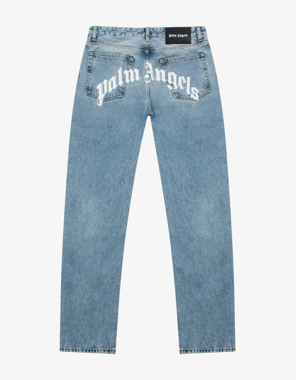 Palm Angels Blue Back Logo Print Jeans